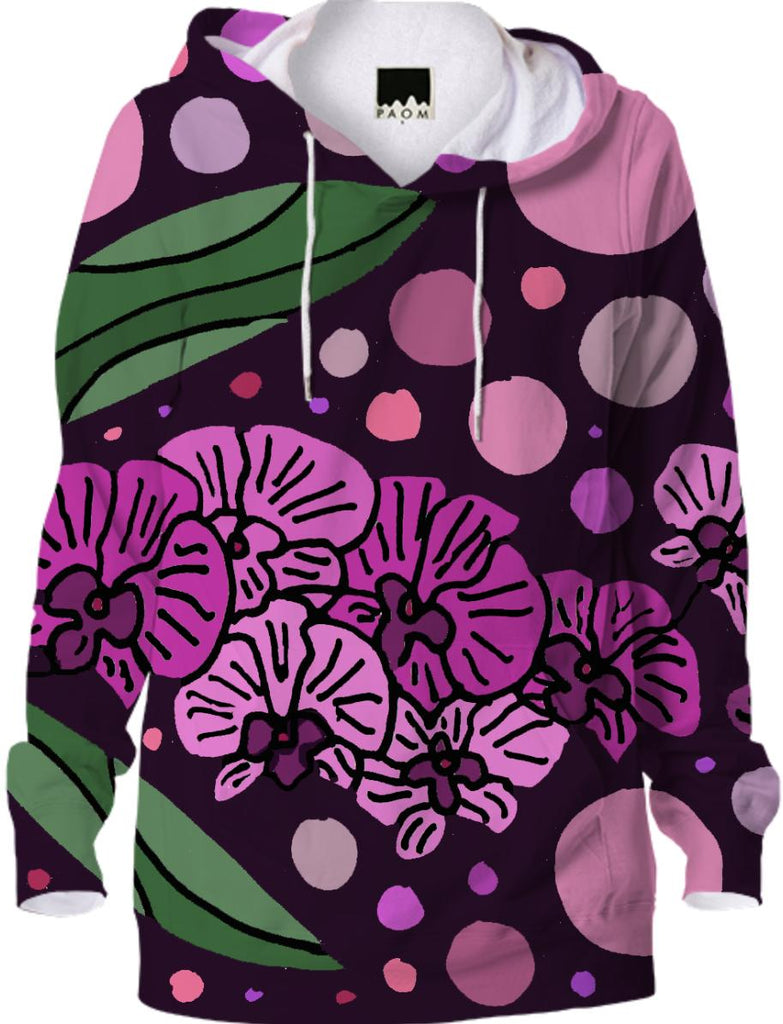 Fun Purple Orchids Flowers Abstract Hoodie