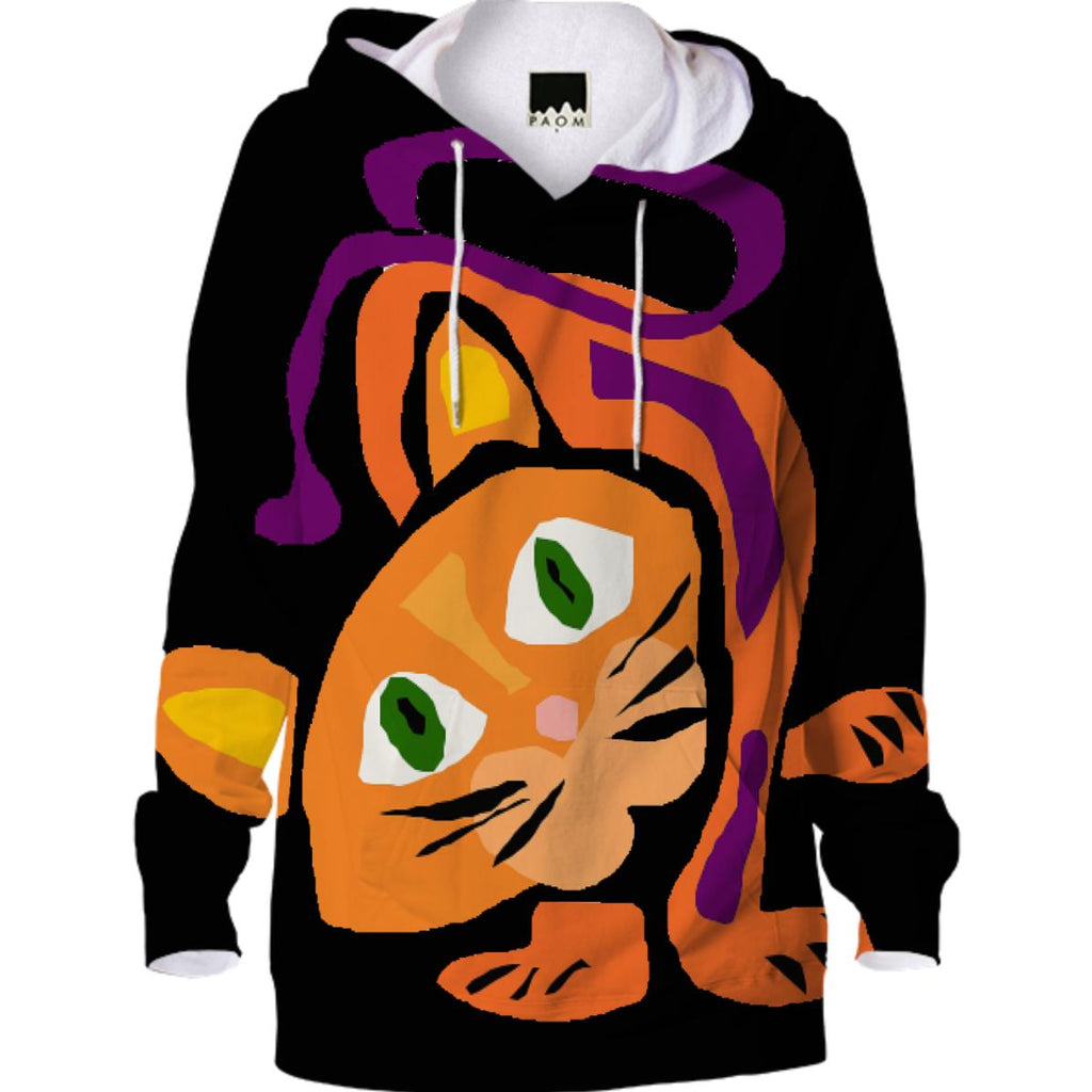Funky Orange Cat Pop Art Hoodie