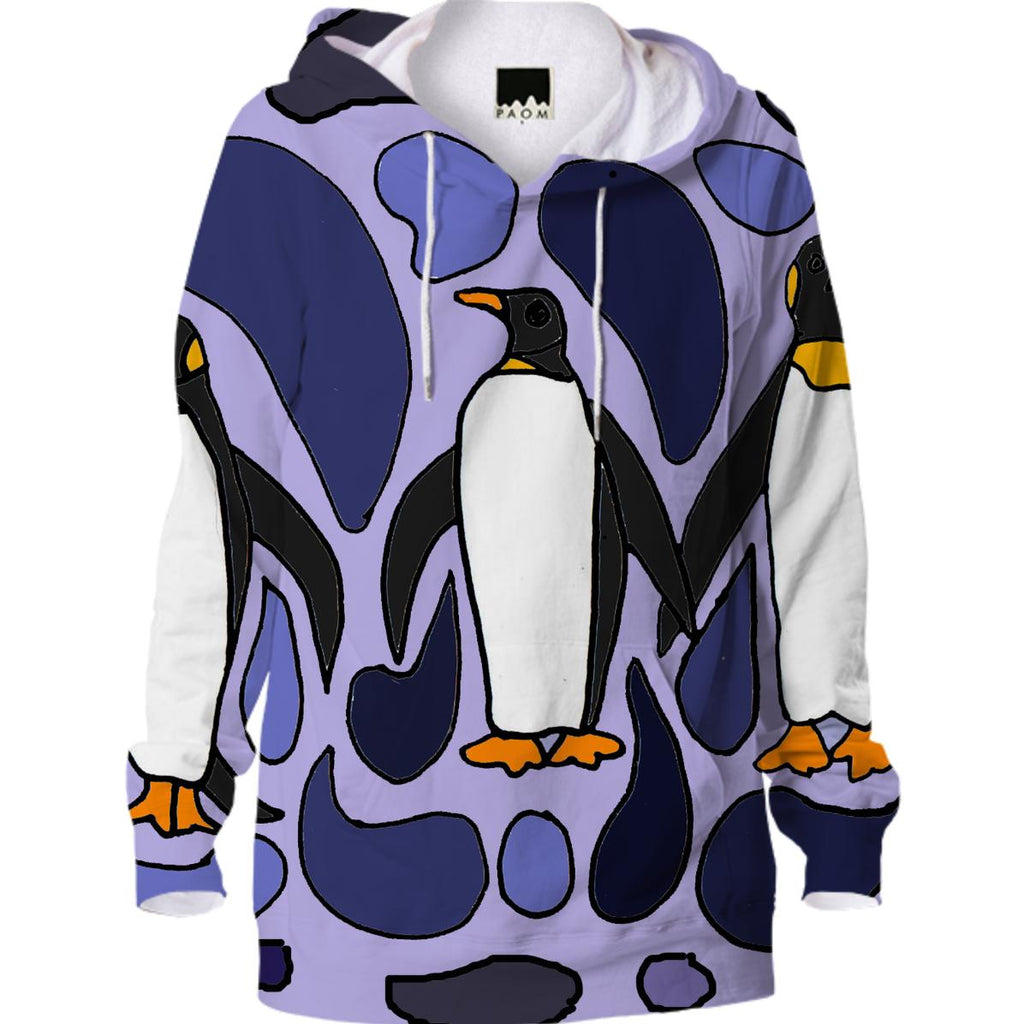 Funky Penguins Abstract Art Hoodie