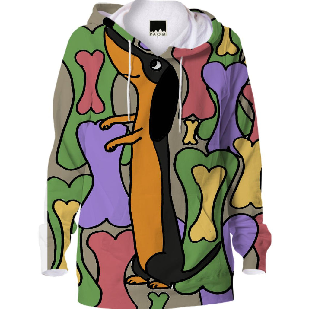 Funny Dachshund and Biscuits Abstract Hoodie