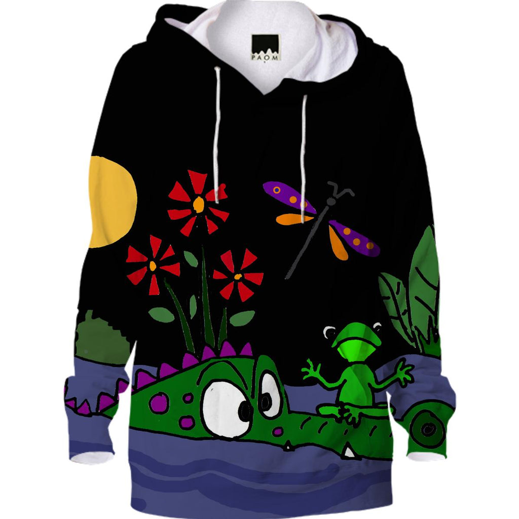 Funny Philosophical Frog on Alligator Nose Hoodie
