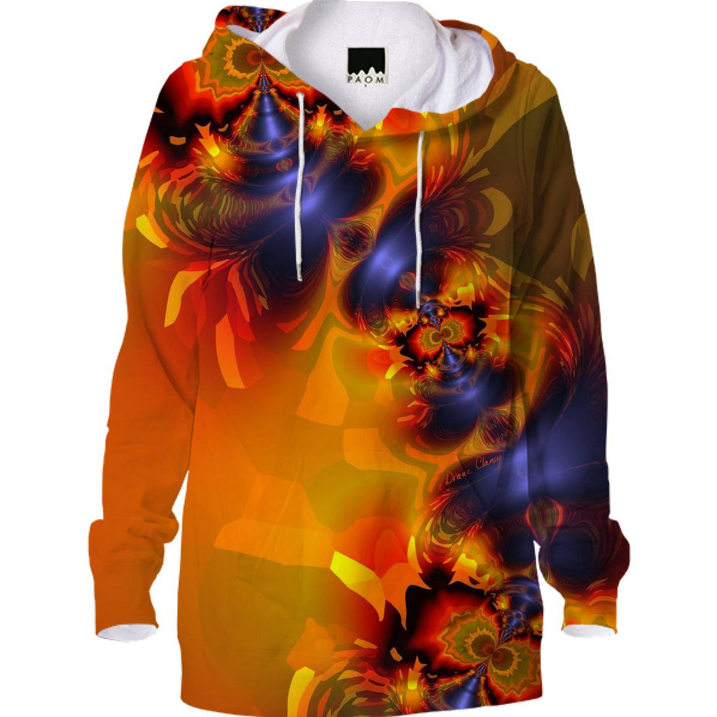 Orange Eyes Aglow Abstract Fractal Gold and Violet Delight