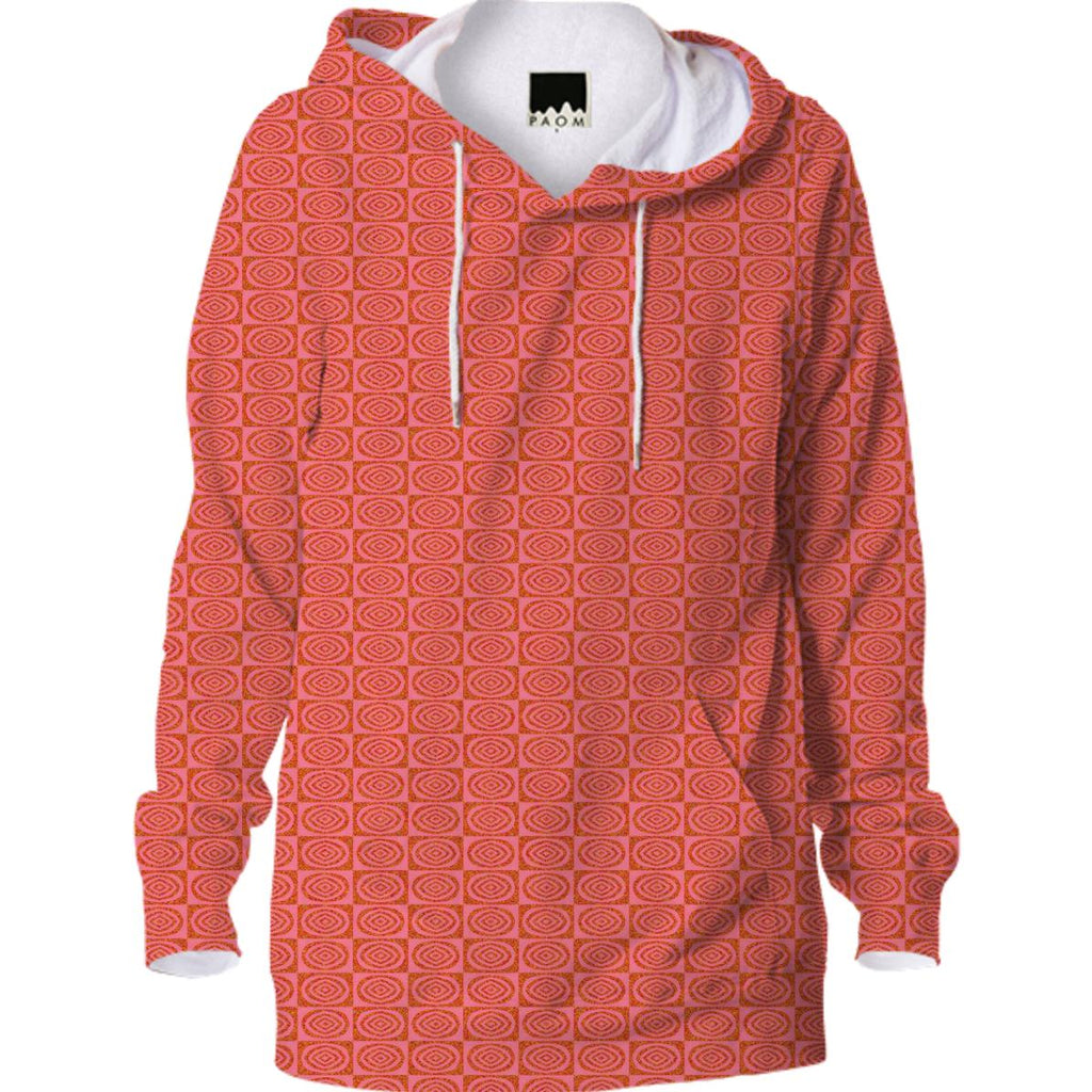 Orange Geometric Pattern Hoodie