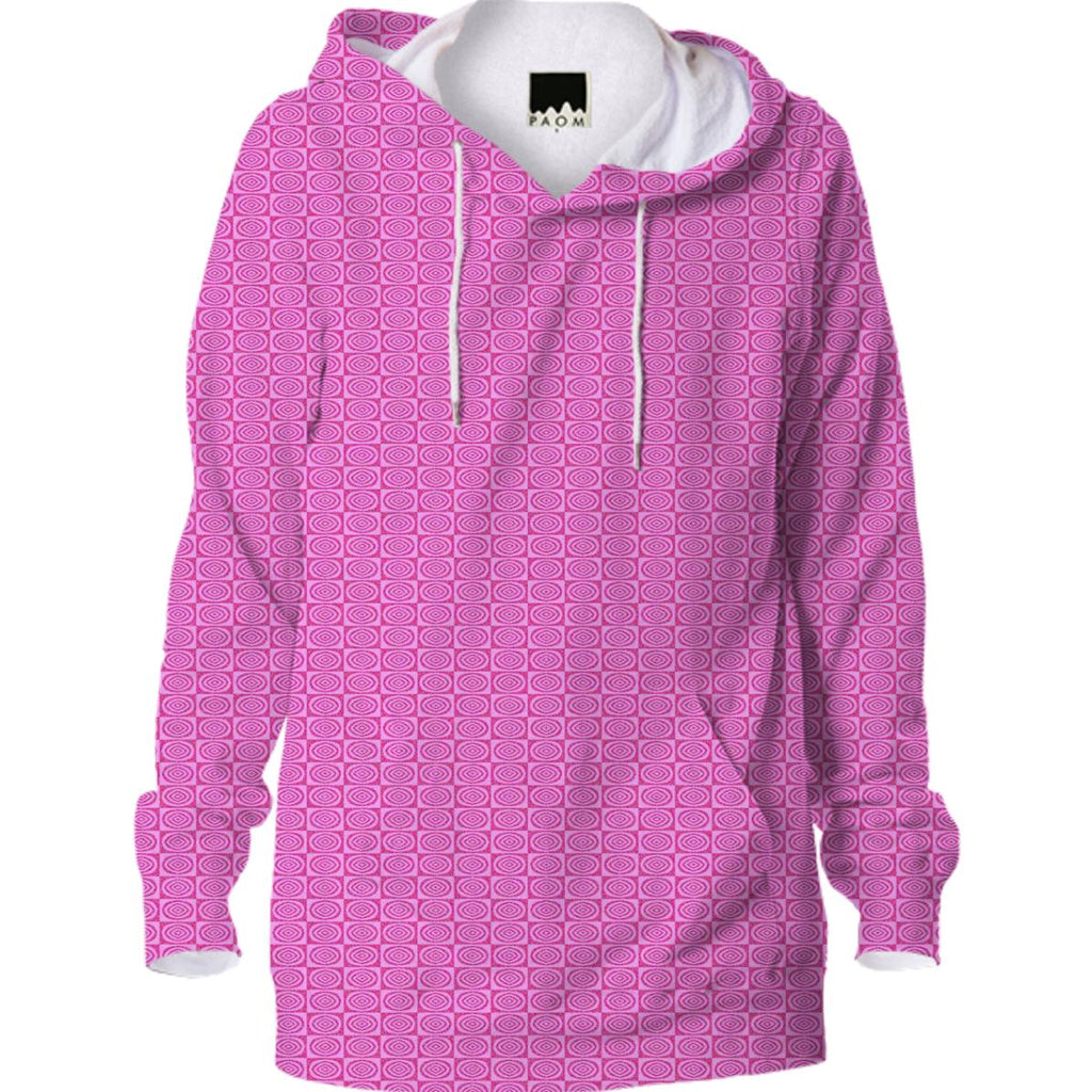 Pink Geometric Pattern Hoodie