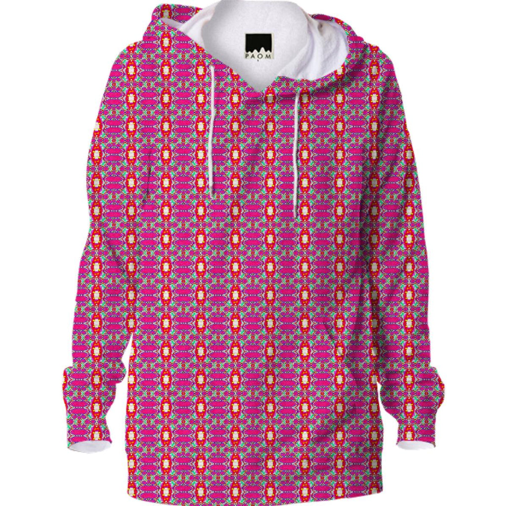 Pink Yellow Geometric Pattern Hoodie