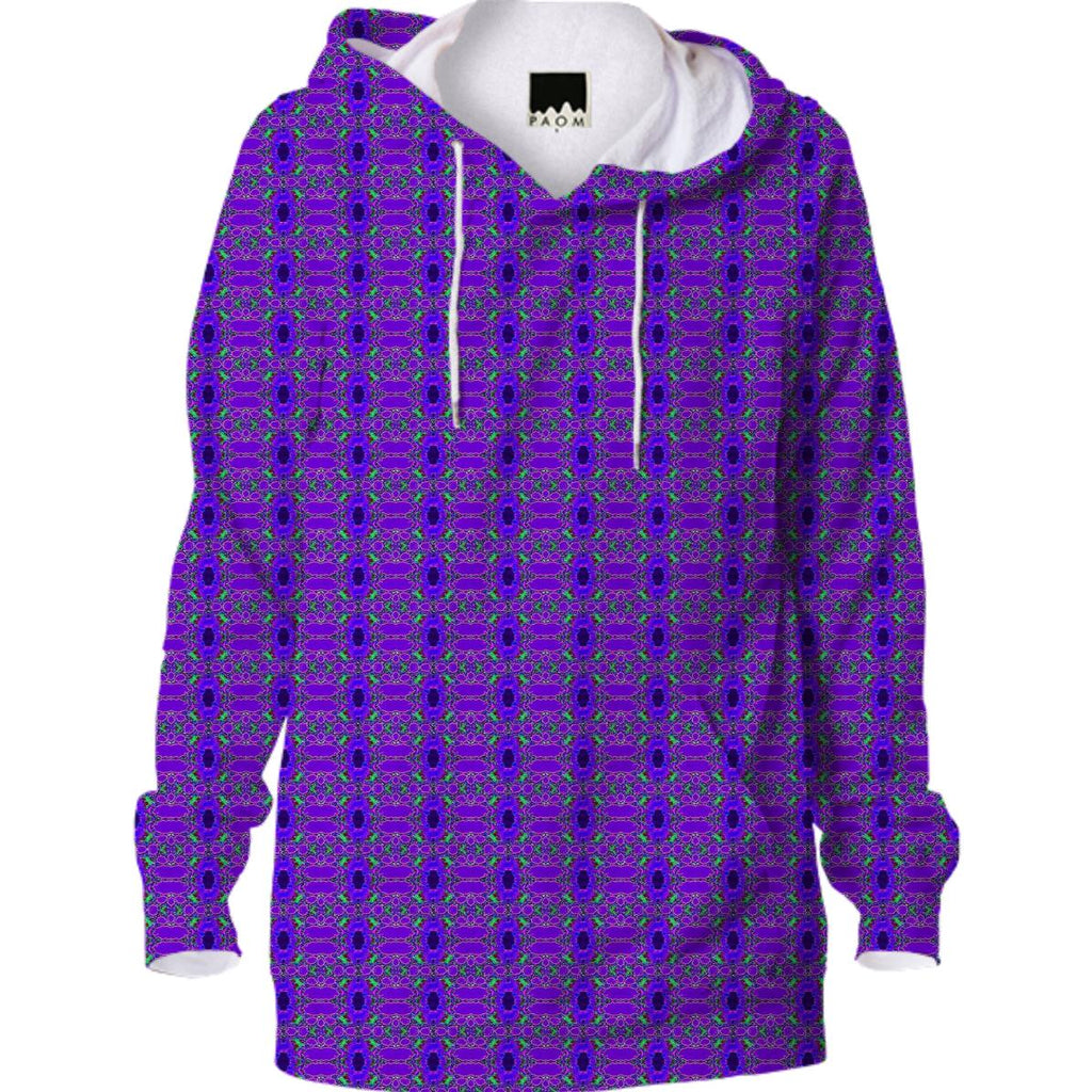 Purple Green Geometric Pattern Hoodie