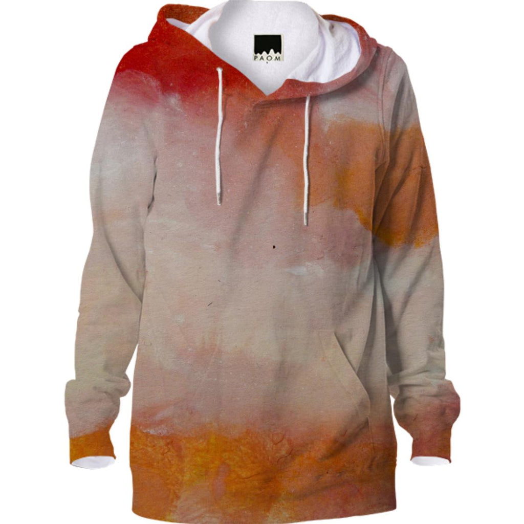Red and Orange Watercolors Abstract Distressed Hoodie Design