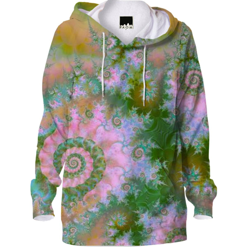 Rose Forest Green Abstract Fractal Swirl Dance
