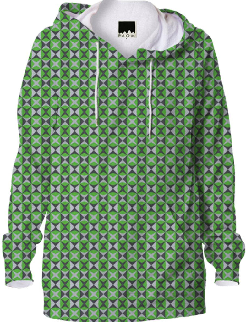 Green and Silver Abstract Hoodie