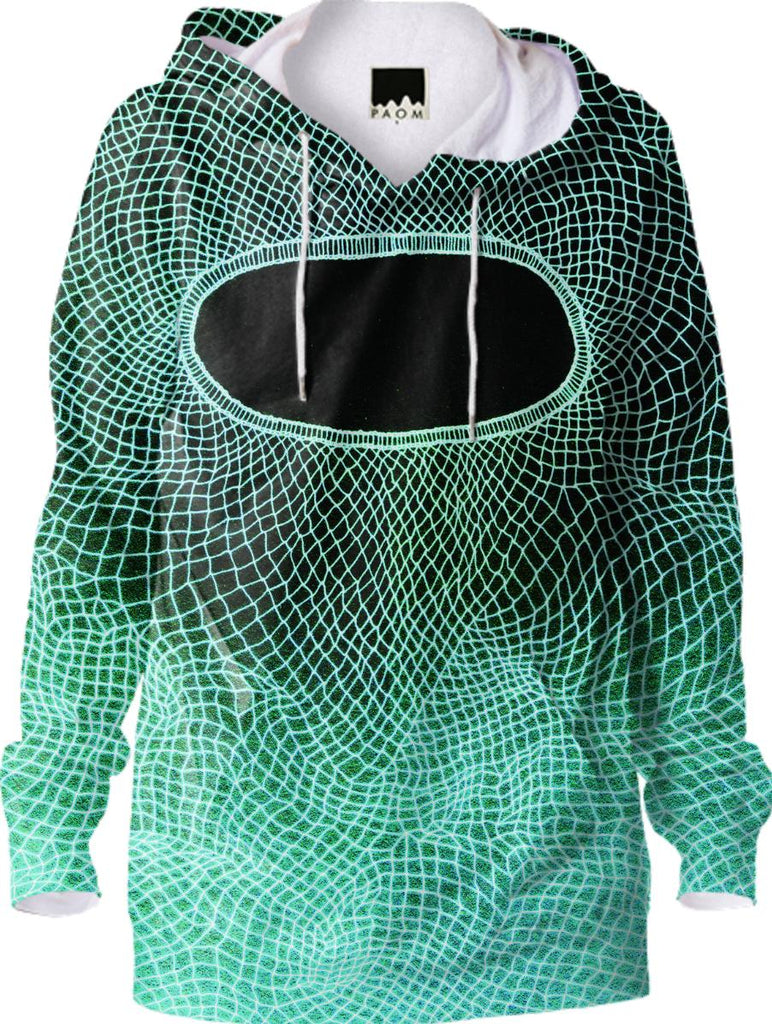 turquoise net hoodie