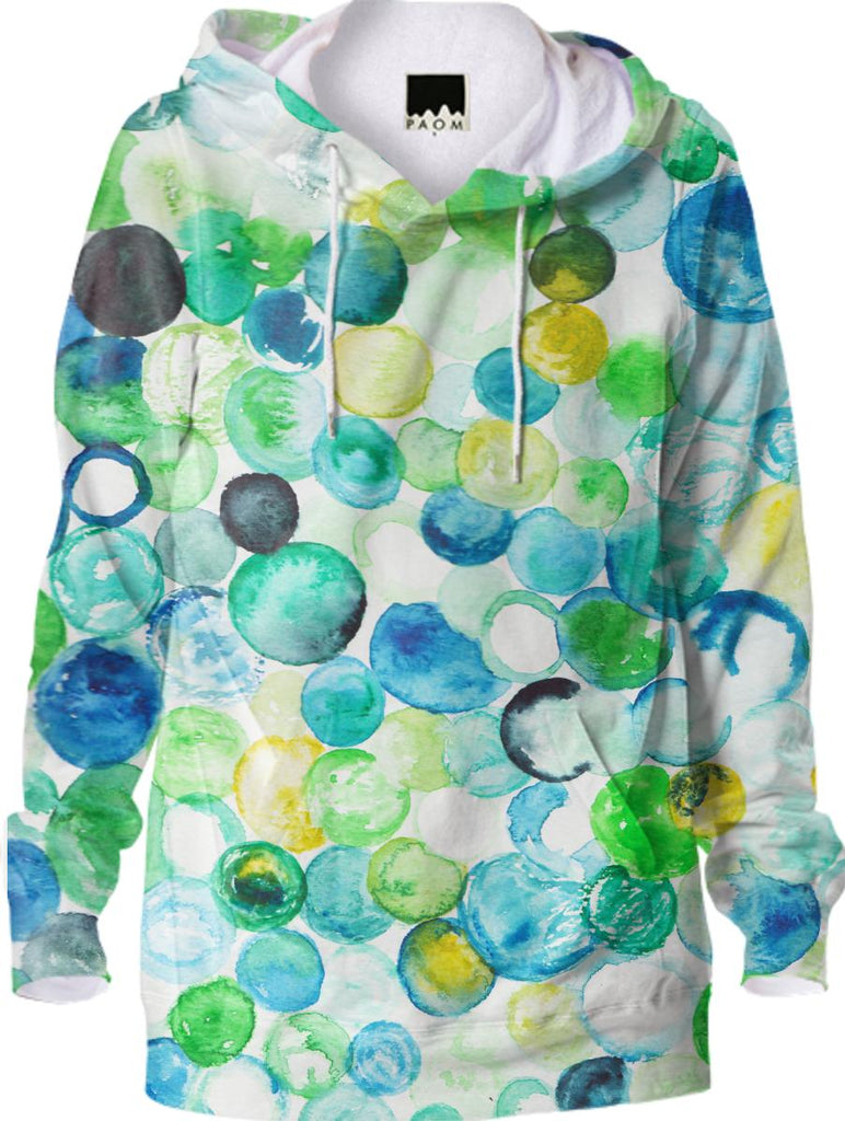 watercolor polka dot hoodie