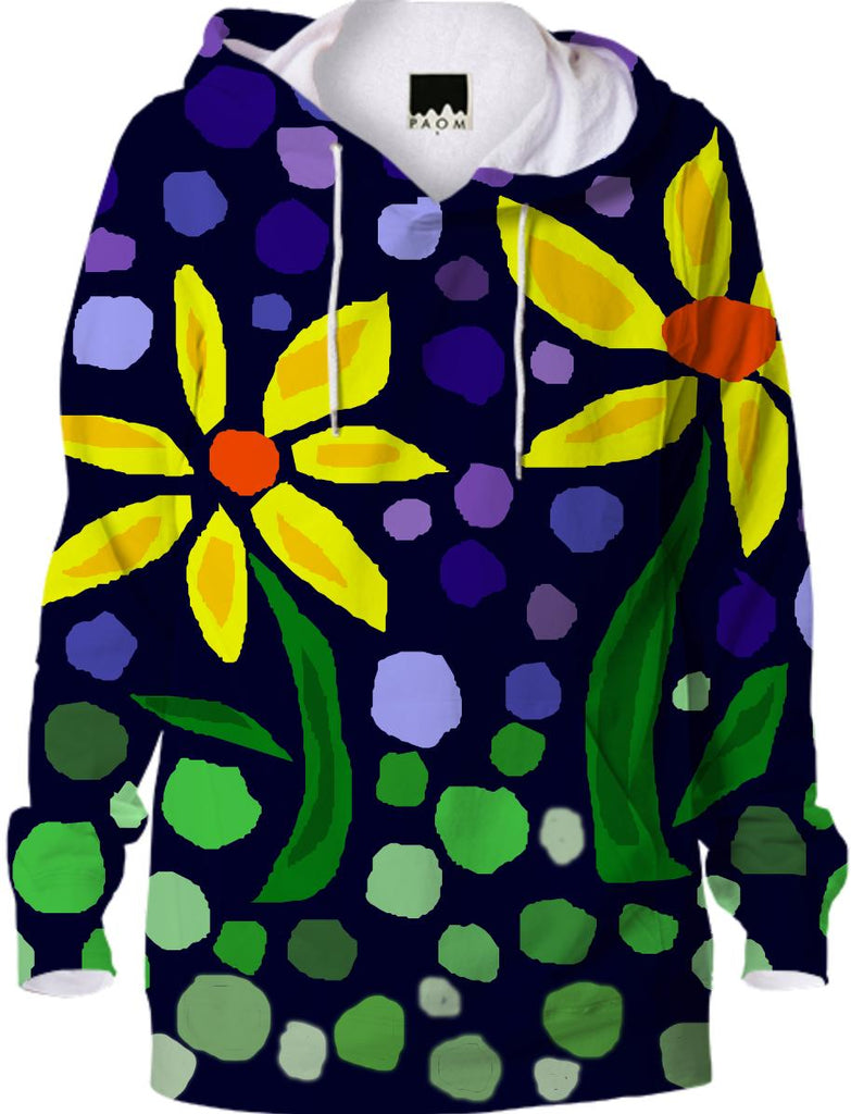 Yellow Daisy Floral Abstract Hoodie