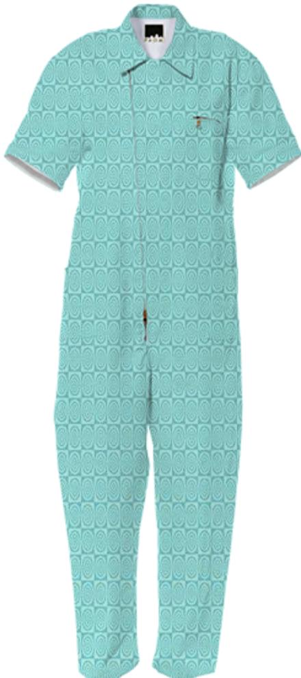 Aqua Geometric Jumpsuit
