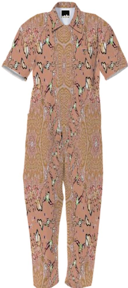 Beige Abstract Jumpsuit