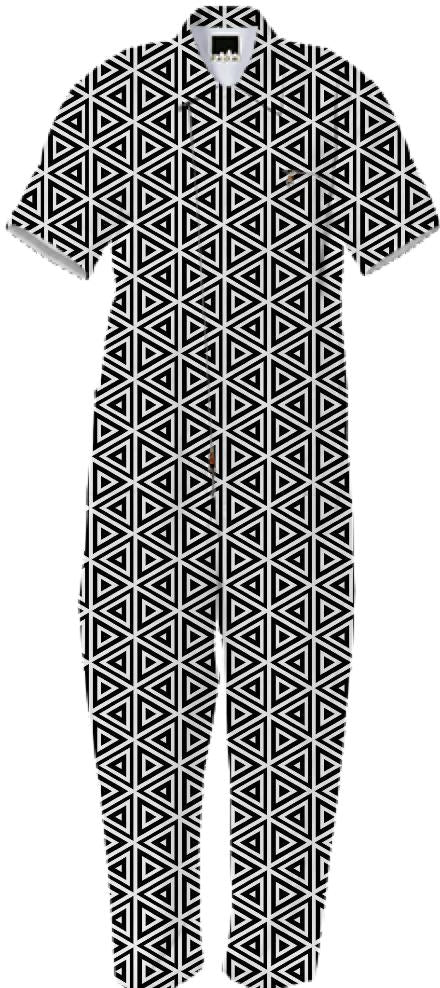 Black and White Triangles Jumpsuit