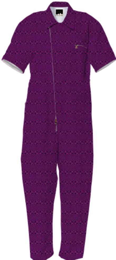 Grape Geometric Pattern Jumpsuit