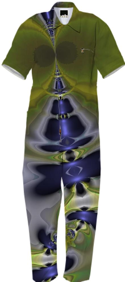 Gray Goblin in Green Abstract Fractal Fun Spooky Imp