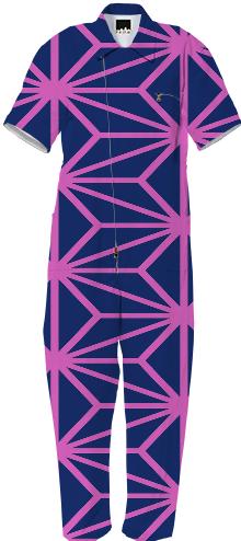 Purple blue pattern jumpsuit