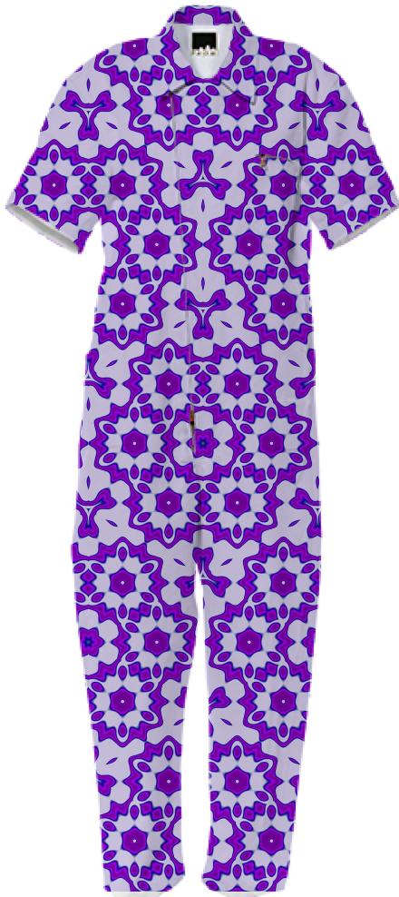 Purple Tile Pattern Jumpsuit