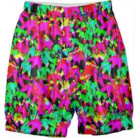 Colorful Abstract Leaves Kids Bloomers
