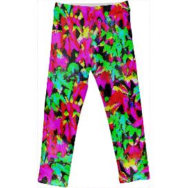 Colorful Abstract Leaves Kids Leggings