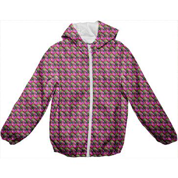 Colorful Abstract leaves Kids Rain Jacket