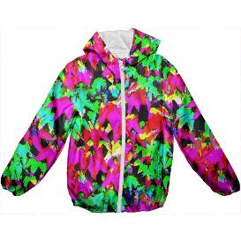 Colorful Abstract Leaves Kids Rain Jacket