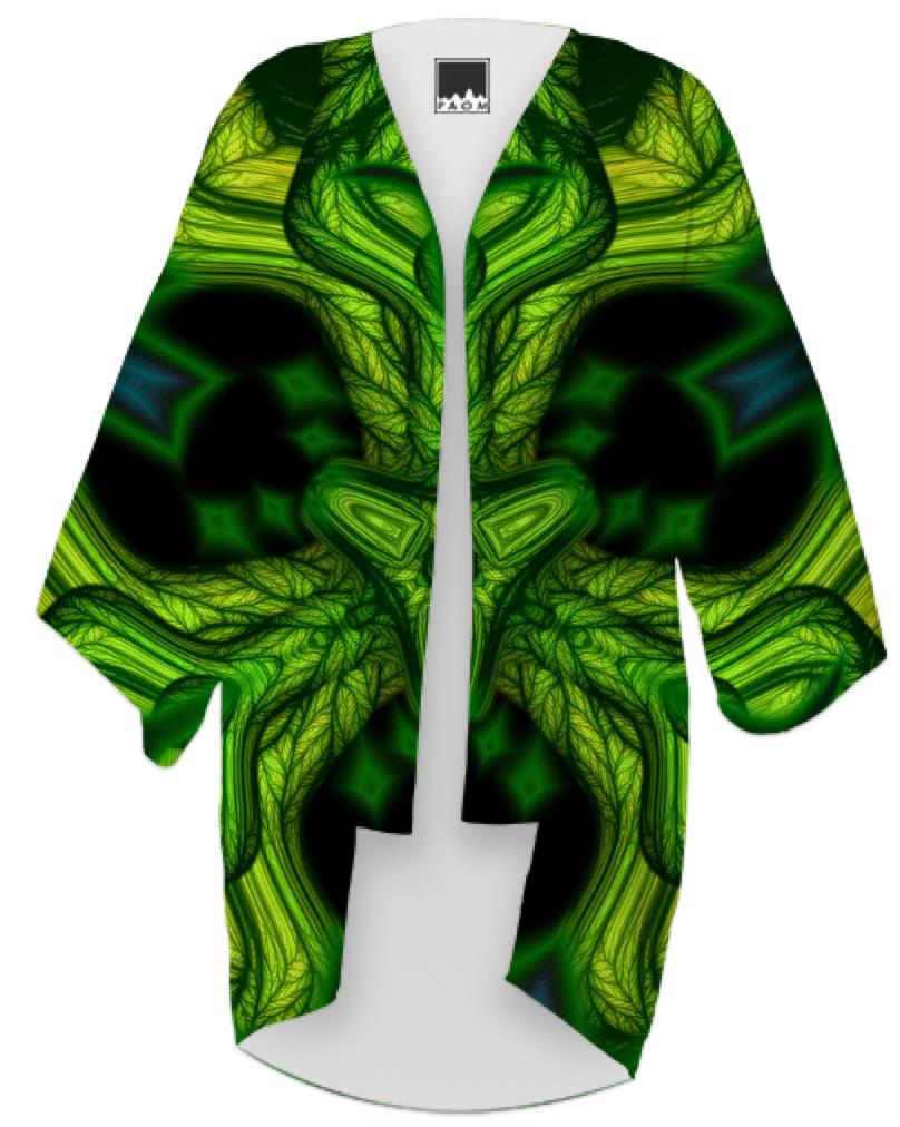 Green Man Goblin Abstract Emerald and Gold Mask