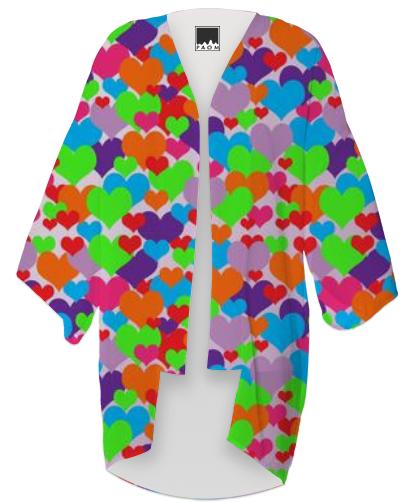 Hearts of Color Kimono