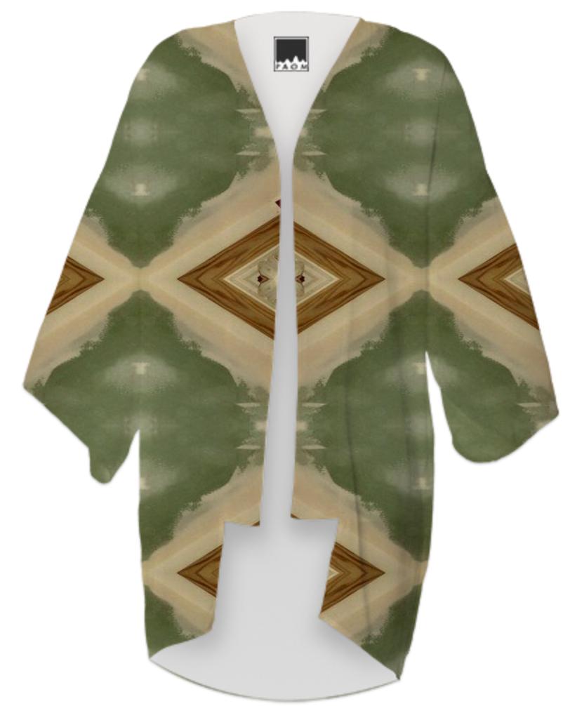 Geometric Green Gray and Tan