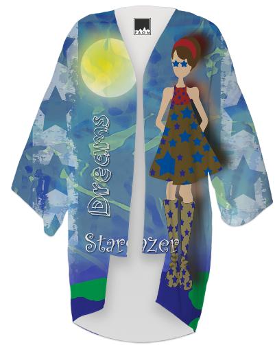 On Top of the World with Stars in Her Eyes Kimono