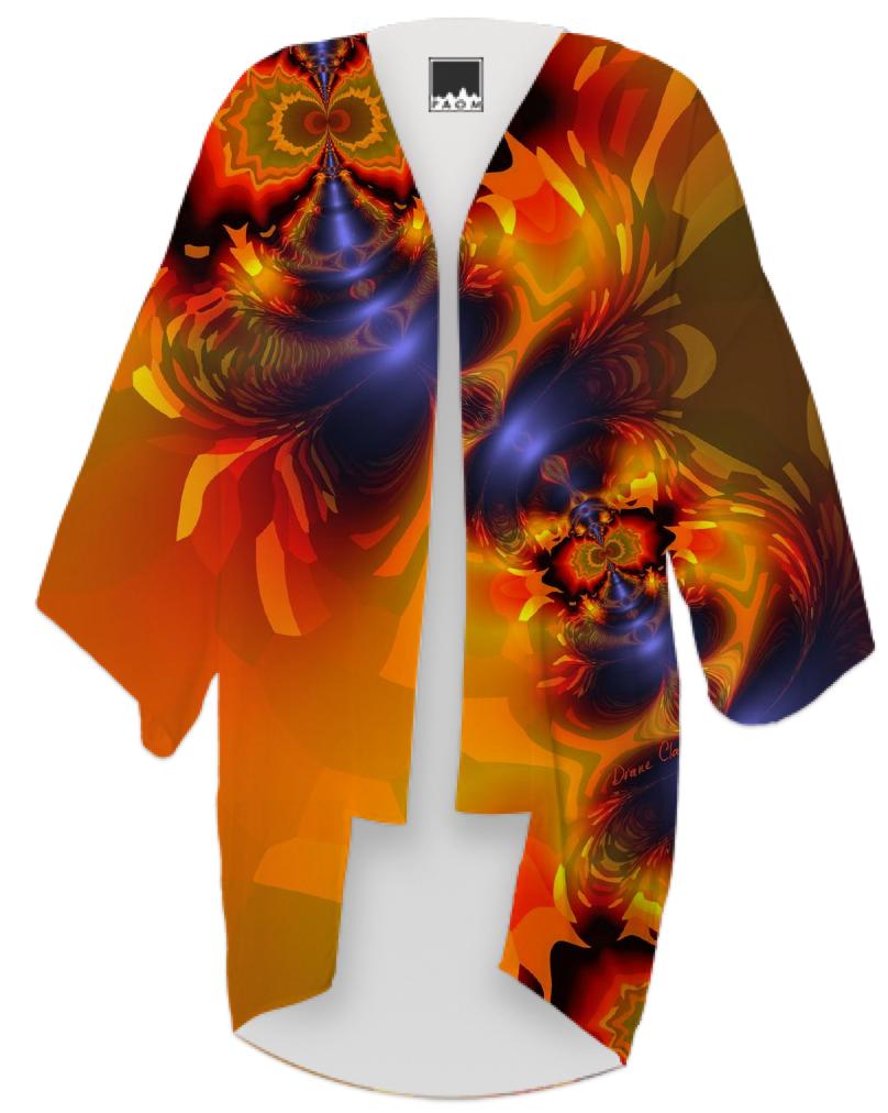 Orange Eyes Aglow Abstract Fractal Gold and Violet Delight