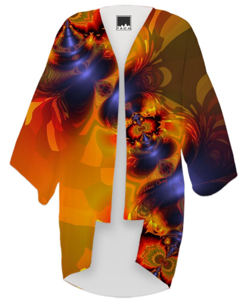 Orange Eyes Aglow Abstract Fractal Gold and Violet Delight