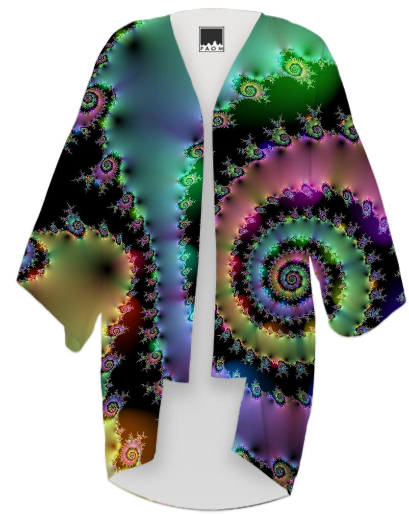 Satin Rainbow Spiral Curves Through the Cosmos