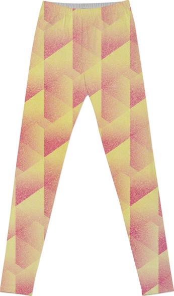 Geometric Pink Yellow LEGGINGS
