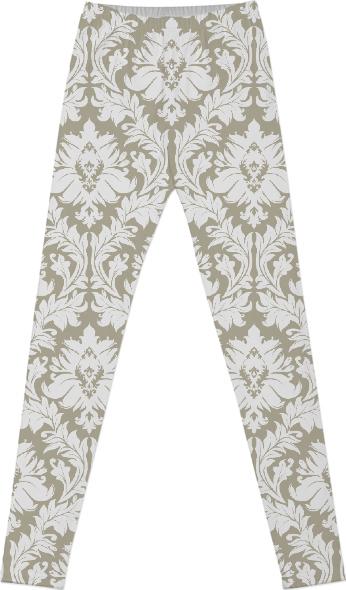 Beige and White Damask pattern