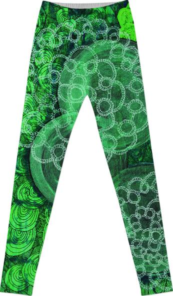 green lace leggings