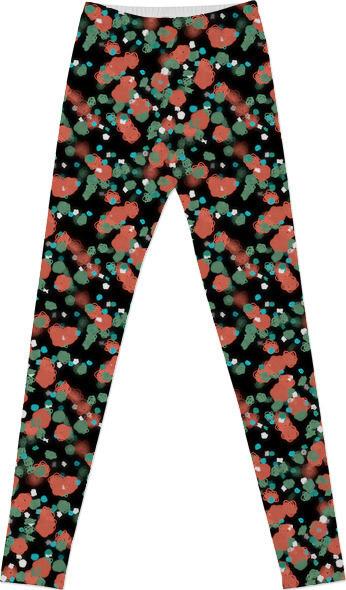 Sprouted Spirals Orange and Green Leggings