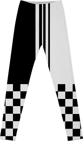 Stylish black white stripes and check