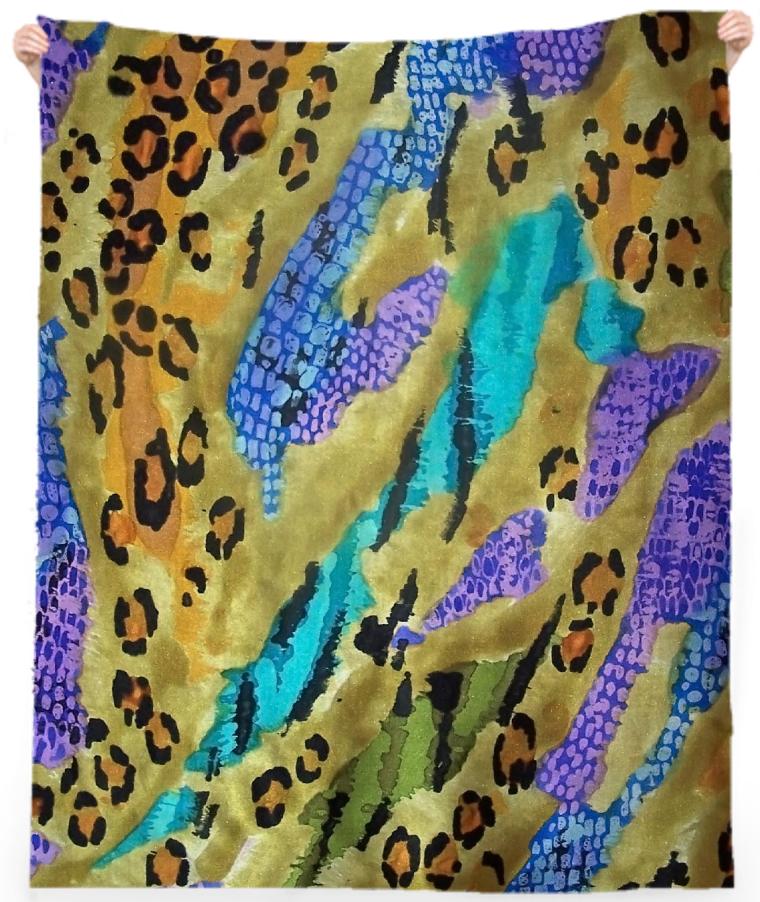 Abstract Animal Skin Towel in Khaki