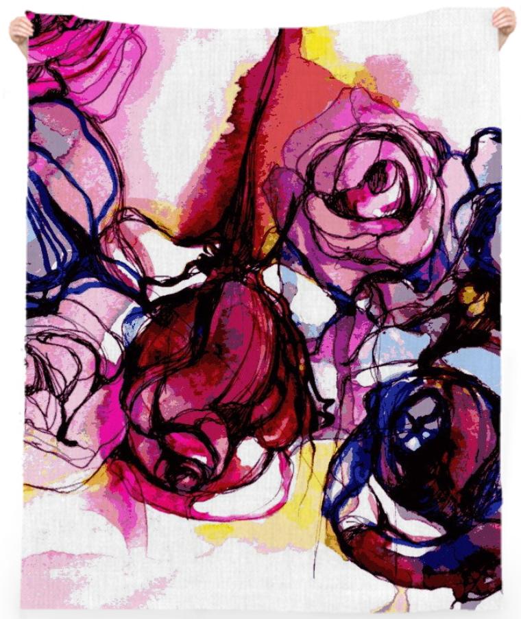 ABSTRACT WATERCOLORS THROW