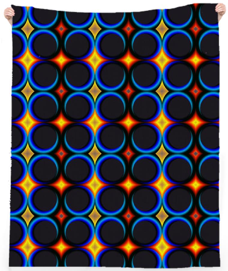 Blue Circles and Yellow Diamonds Pattern