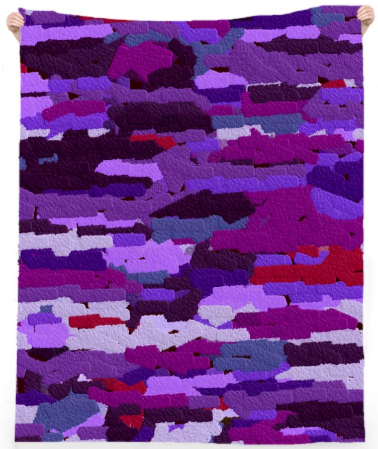 Embossed chalk shades of purple and red beach towel