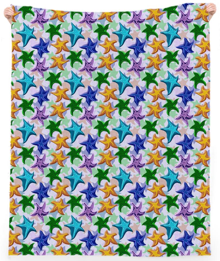 Glitter Beaded Starfish Linen Beach Towel