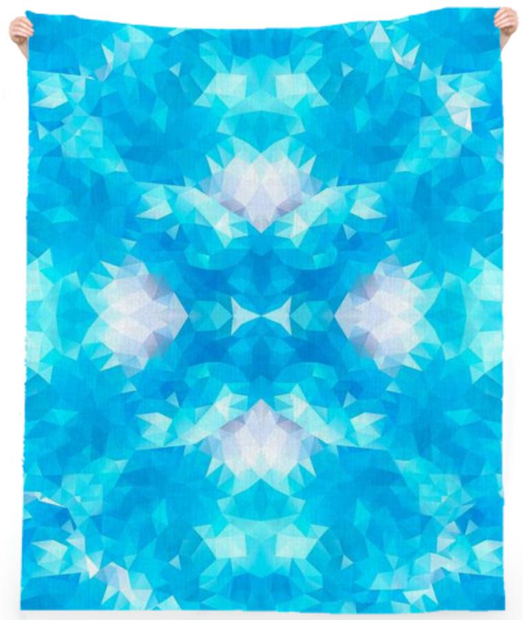 POLYGON TRIANGLES PATTERN BLUE TURQUOISE ABSTRACT POLYART GEOMETRIC