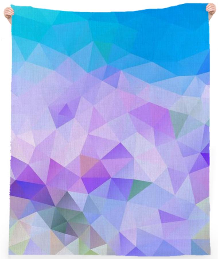 POLYGON TRIANGLES PATTERN BLUE VIOLET ABSTRACT POLYART GEOMETRIC FLOWERS