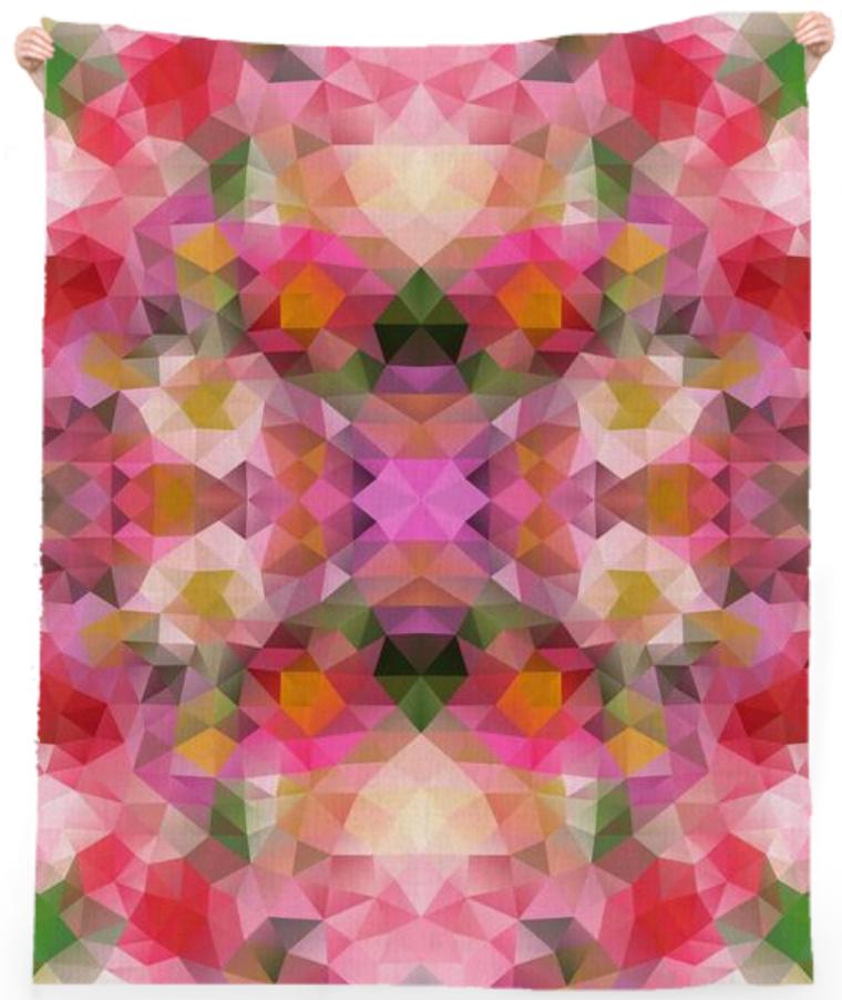 POLYGON TRIANGLES PATTERN PINK RED VIOLET YELLOW FLOWERS ABSTRACT POLYART GEOMETRIC GEOMETRIC PATTERN FLOWER NATURE