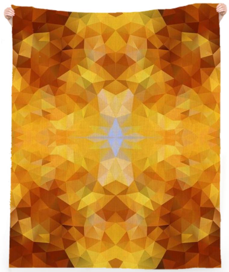 POLYGON TRIANGLES PATTERN YELLOW BROWN LEAF AUTUMN ABSTRACT POLYART GEOMETRIC