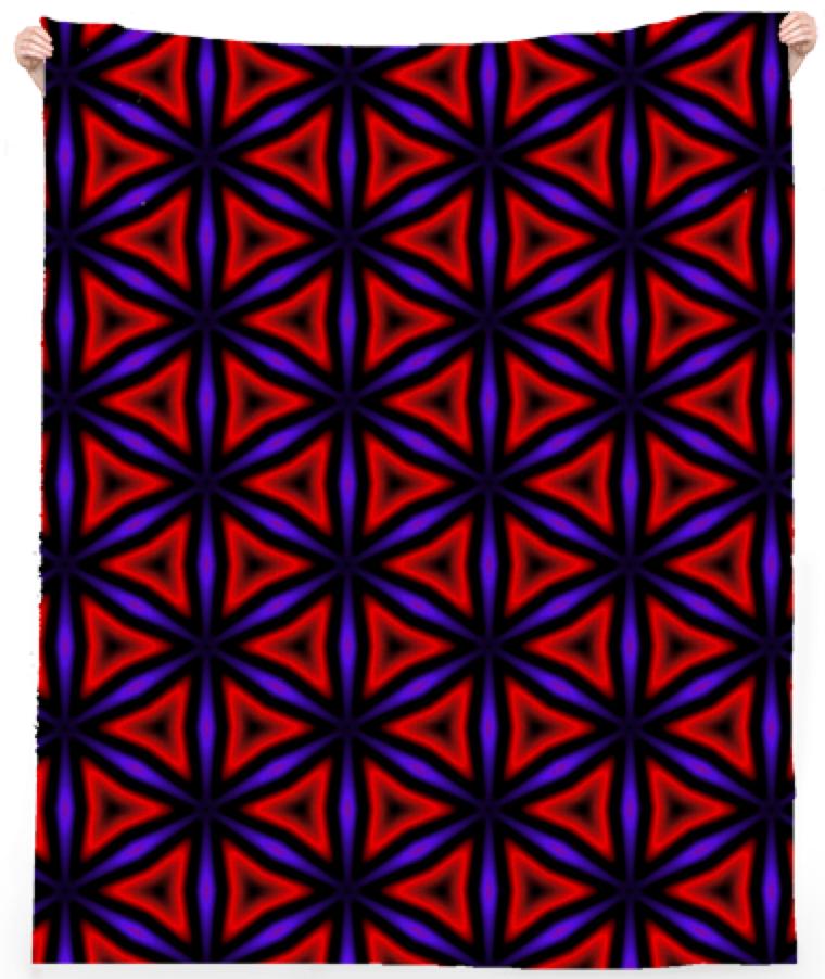 Red and Purple Triangles Beach Towel