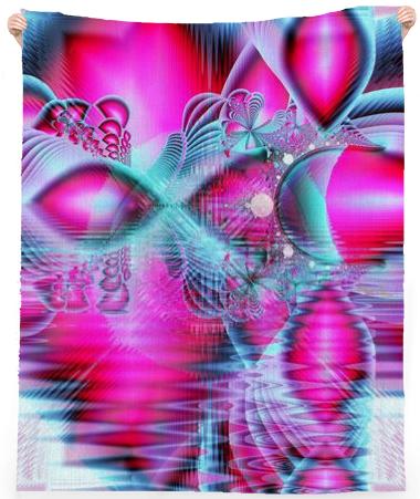Ruby Red Crystal Palace Abstract Fractal Pink Jewels